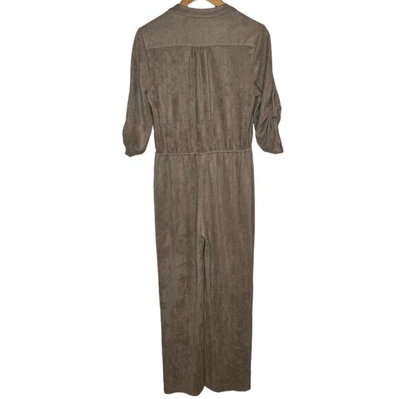 Versona Brown beige Sueded fabric  Pantsuit size 2 - Picture 2 of 7